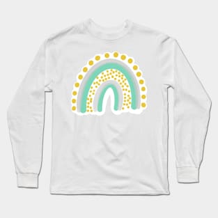 teal and yellow rainbow Long Sleeve T-Shirt